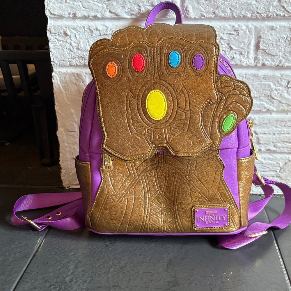 Loungefly Purple and Gold Kids Backpack
